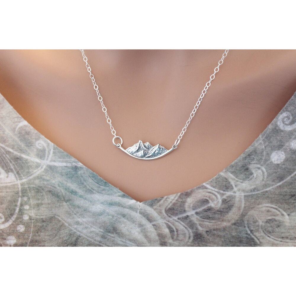 Sterling Silver Mountain Pendant Necklace